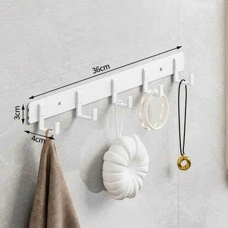 

Hook White Towel Hook For Bathroom Clothes Coat Hook Bedroom Robe Hook Livingroom Kitchen Accessori 5 hooks