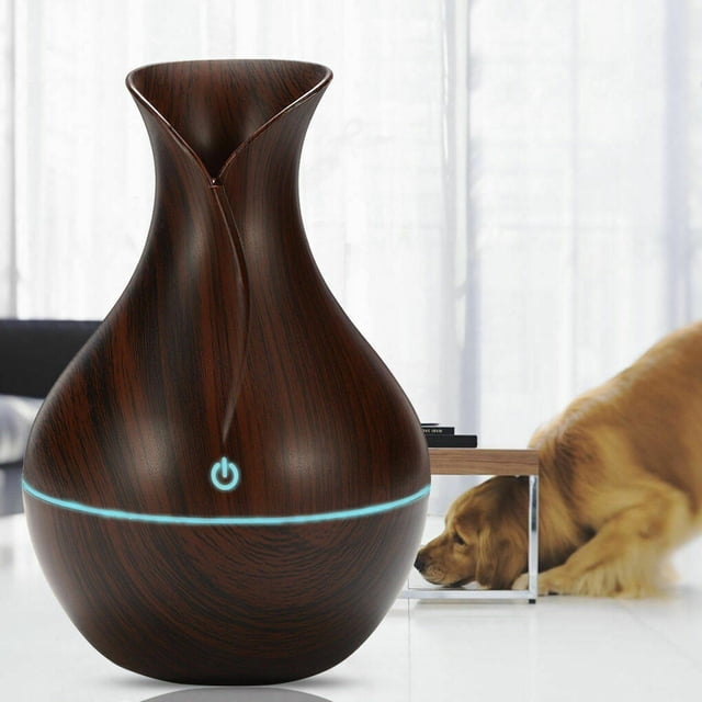 serony Aromatherapy Humidifier Colorful LED Lights Essential Mist Maker Oil Diffuser Room Office Home Mist Maker,Deep Wood Grain