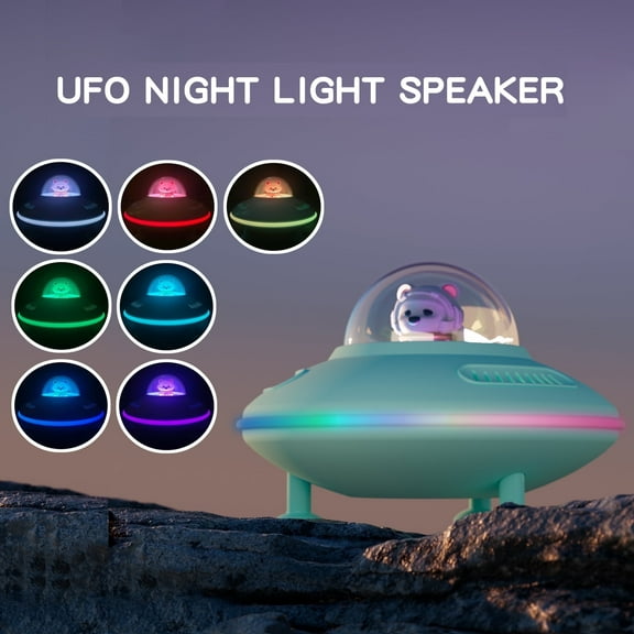 CGBCFO Colorful UFO Bluetooth Portable Wireless Speaker with LED Lights, Water-Resistant, Rubberized Casing, Blue