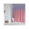 thumbnail image 2 of Ombre Shower Curtain Gradual Color Design Fabric with 12 Hooks Ombre Shower Curtain Aqua Stripe for Bathroom Waterproof, Standard 72X72inch-Aqua, 2 of 4