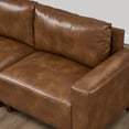 thumbnail image 2 of Luxury Two Pieces Sofa& Loveseat for Living Room, Apartment, Upholstered Breathable Faux Leather PU Couch (Brown), 2 of 11