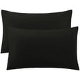 thumbnail image 1 of 300 hilos de algodón egipcio King Size Fundas de almohada Fundas de almohada Fundas Juego de 2 Negro Negro, 1 of 6