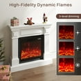 thumbnail image 6 of FURRYFECTION 35" Electric Fireplace with Mantel, Freestanding Fireplace Heater TV Stand with Adjustable 3D Flame, Remote Control, 1500W, White, 6 of 8