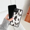 thumbnail image 5 of Compatible for iPhone 13 Case, with Clear Cute Black Butterfly Pattern Design for Women Girls Retro Aesthetic Soft Slim TPU Drop Bumper Case for iPhone 13 - Black Fly Butterfly, 5 of 13