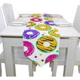 thumbnail image 4 of SKYSONIC Rectangle Cloth Table Runner Glazed Doughnut Table Cover 13x70in for Wedding Birthday Holiday, 4 of 5