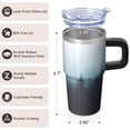 thumbnail image 3 of Insulated 20oz Stainless Steel Tumbler With Handle Double Wall Vacuum Leak Proof Geometric Print Cup With Straw Lid, 3 of 5