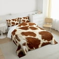 thumbnail image 3 of Homewish Rustic Cowhide Queen Comforter Set,Country Farmhouse Lodge Bedding Sets,Brown Beige Bedding Comforter Set For Kids,Luxury Bedroom Decor Reversible,3 Pieces, 3 of 8