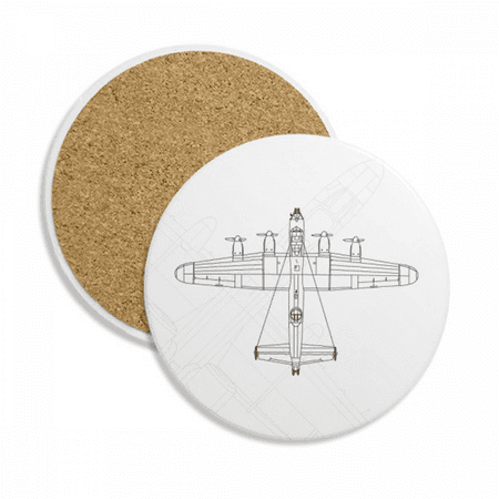 

Army Aircraft Line Coaster Cup Mug Round Holder Absorbent Stone 2pcs
