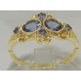 thumbnail image 3 of British Made 14k Yellow Gold Real Genuine Tanzanite Womens Band Ring - Size 12, 3 of 6