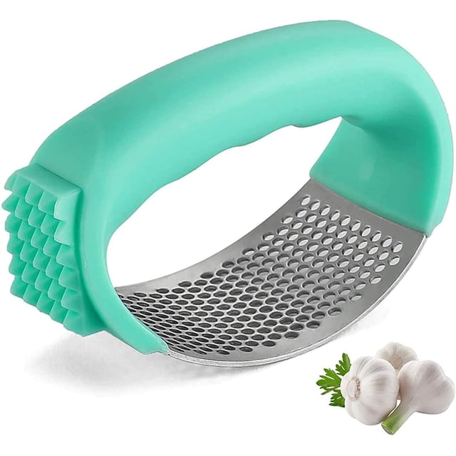 Prensa basculante de ajo, trituradora de ajo multifuncional 2 en 1, picadora de ajo de acero inoxidable, picadora, cortador, utensilio de cocina (verde)-verde- Sincero Electrónica