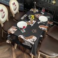 thumbnail image 5 of Basset Hounds with Bones and Presents Rectangle Tablecloth 60"x102",Waterproof Polyester Rectangle Table Cloth, Wipeable Spillproof Polyester Tablecloth for Dining, Camping, Indoor and Outdoor, 5 of 6