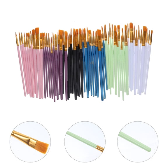 WHAMVOX  60 Pcs Brush Set Professional Painting Artist Paintbrushes Water Watercolor Child Student