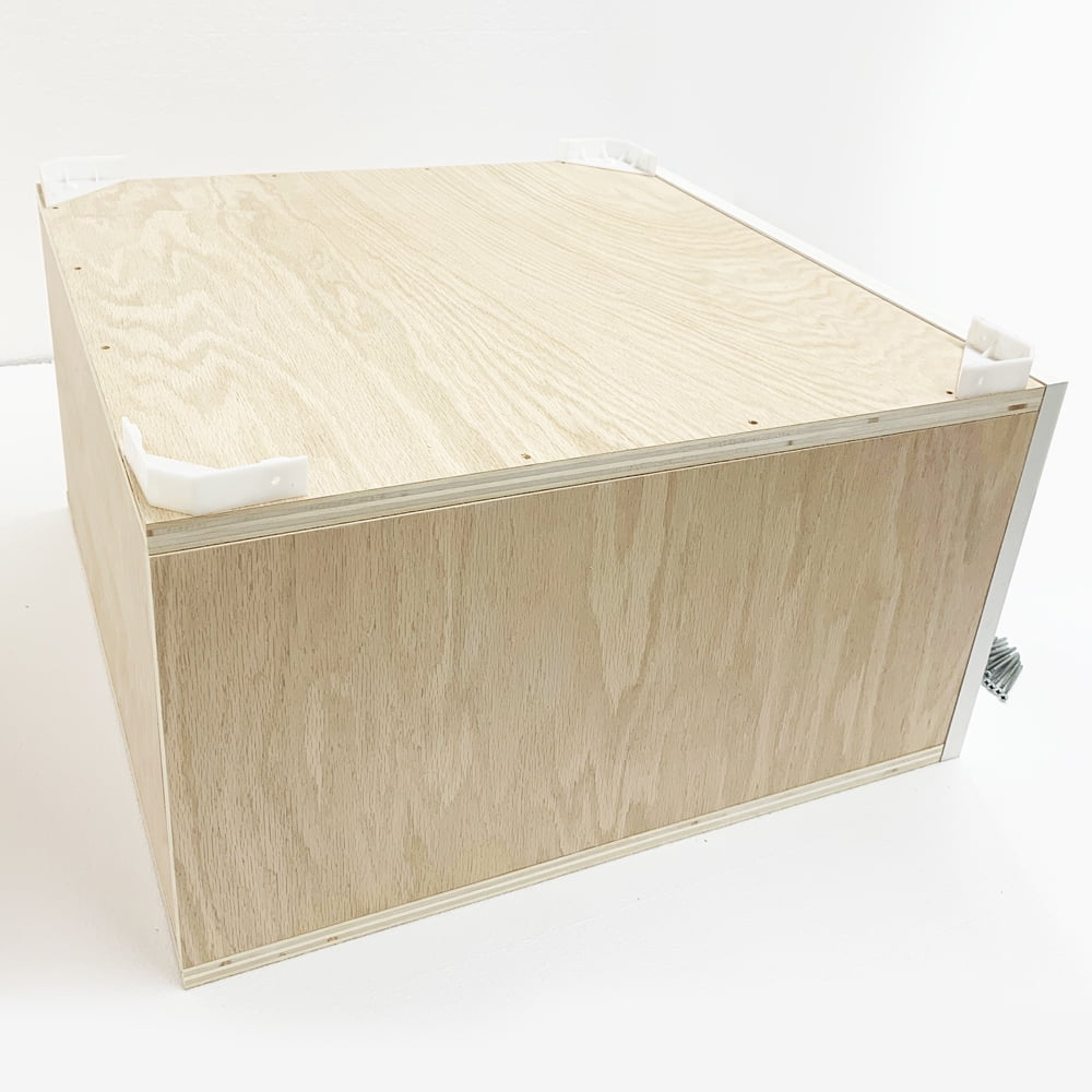 Laundry Pedestal With Drawer Box, White Melamine Drawer Front, Unassembled - 30W x 24L