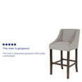 thumbnail image 5 of Flash Furniture 2 Pk. Carmel Series 30" High Transitional Walnut Barstool with Accent Nail Trim in Light Gray Fabric, 5 of 14