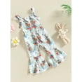 thumbnail image 3 of xiaxaixu Combinaison Sans Manches pour Bébé Fille Imprimé Rabbits Pantalon Évasé Long pour Fête de Pâques, 3 of 9
