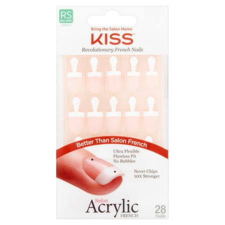 Kiss Salon acrylique révolutionnaire réel sport français Nails Longueur, Dry Spell, 28 count