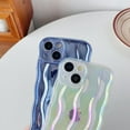 thumbnail image 4 of Water Ripple Pattern Curly Wave Frame Soft Compatible with iPhone Case (Green,iPhone 12), 4 of 5