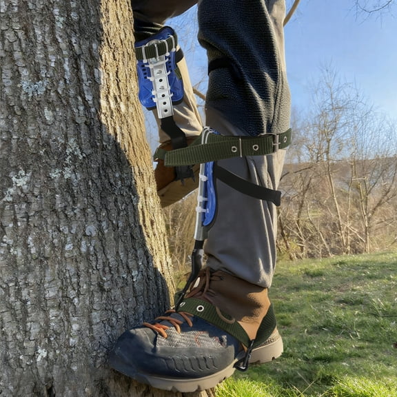 1pair Climbing Spike with 4inch Anti-Skid U-Shaped Pedal Adjustable 15.3-17.7in Tree Climbing Gear with Extra Multi-functional Straps 330.69lbs for Tree Climbing Jungle Survival