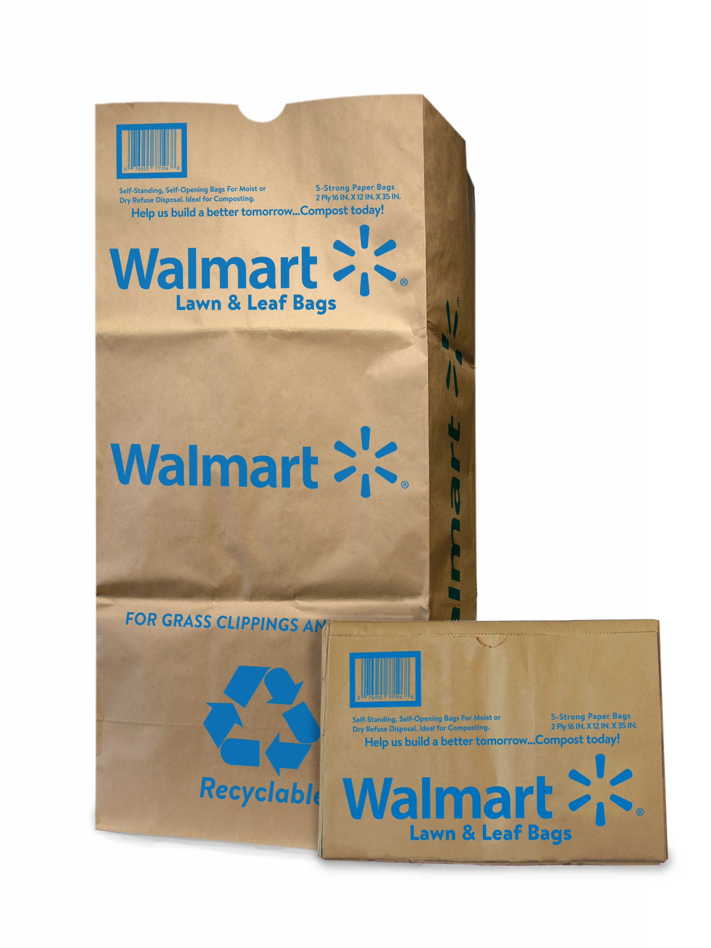 30 Gallon Kraft Lawn and Leaf Bags (5 Pack) Eco-Friendly Heavy Duty Large  Paper Trash Bags, Made in the USA Tear Resistant Yard Waste Bags for Grass