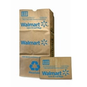 Walmart Lawn and Leaf Bag, 5 Count, Self Standing, Natural Kraft, 30 Gallon