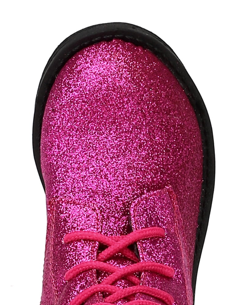 pink glitter combat boots