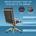 thumbnail image 5 of CAROCC High Back Executive Office Chair with Armrest Adjustable Swivel Chair in Durable Vegan Leather Modern Gold Office Chair Ergonomic Desk Chair for Extra Back & Lumbar Support, 5 of 8