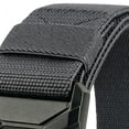 thumbnail image 3 of Jessboyy Men's Nylon Ratchet Belt No Hole Automatic Buckle Braided Elastic Woven Belts Adjustable Outdoor Work Waist Strap for Casual Hiking Dark Gray,130cm, 3 of 6