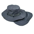 thumbnail image 5 of Glory Max Bucket Boonie Hat with Neck Flap Cover Sun Safari Wide Brim Fishing Cap Dark Gray, 5 of 6