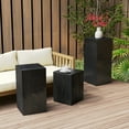 thumbnail image 5 of Retro natural style Side Table Set ,Stackable End Tables,Square-Column MGO Side Table for for Living Room, Bedroom, Office, Black Color, 5 of 7