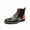 Black, variant on Men's Chelsea boots Boots – Lace-Up Leather Ankle Boots with Tweed Panel & Orange Accent Heel – Fashion Retro Wingtip Dress Shoes for Fall/Winter