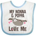 thumbnail image 3 of Inktastic Nonna and Poppa Granddaughter Sloth Girls Baby Bib, 3 of 4