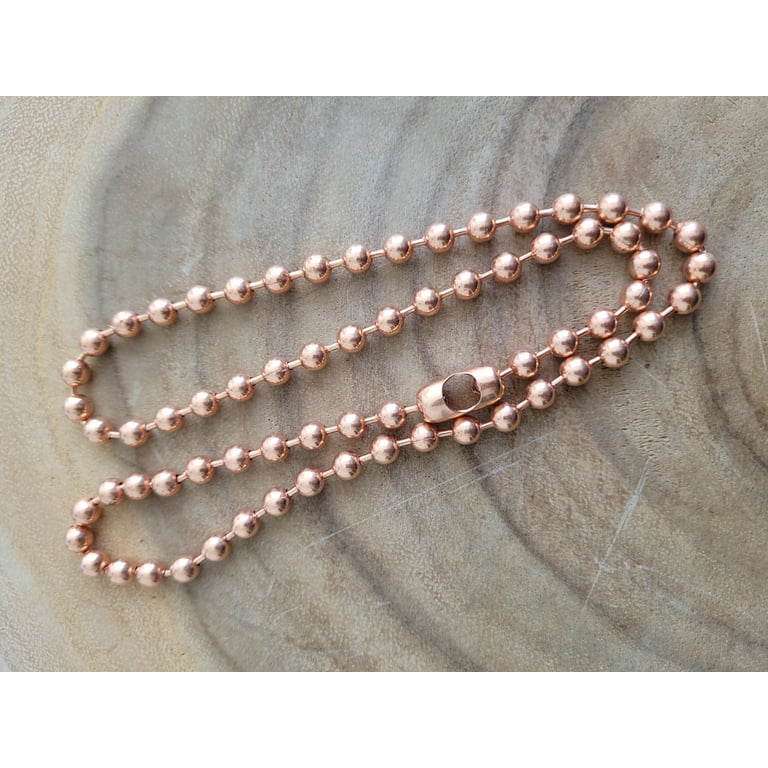 Pure Copper 6mm Ball Chain Necklace Copper Arthritis Pain Relief Biker 30 Necklace By MDream