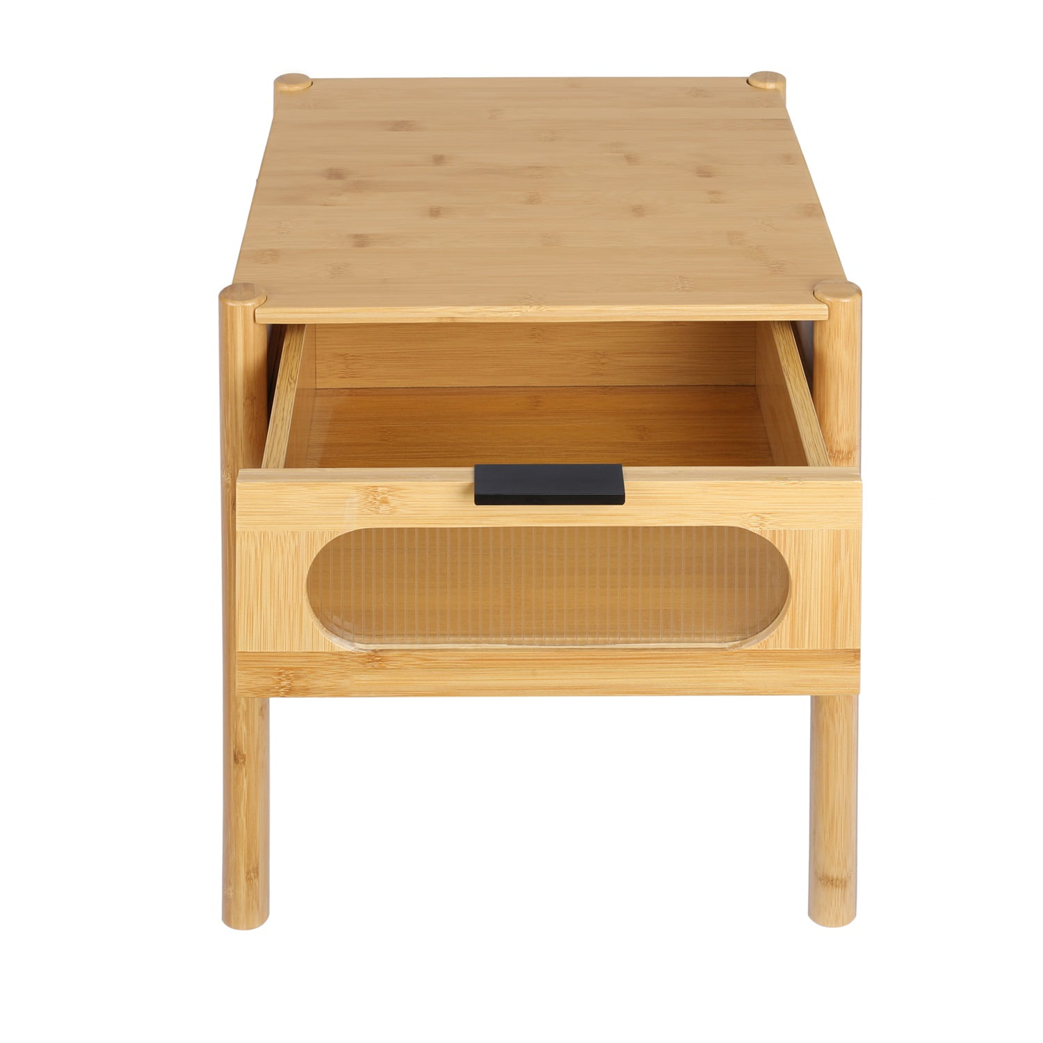 Kadyn Bedside Table, Bamboo Nightstand Side Table with 1 Drawer, Modern Night Stand for Bedroom, Living Room, Barnwood Kadyn Bedside Table, Bamboo Nightstand Side Table with 1 Drawer, Modern Night Stand for Bedroom, Living Room, Barnwood