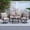 4PCS/Beige Swivel Chair/Loveseat/Table, variant on Ainfox 5-Piece Patio Bistro Furniture Set,Outdoor Wicker Rattan Chat Conversation Set for Porch,Balcony,Backyard,Apartment,Balcony,Square Tempered Glass Coffee Table,Grey/Blue