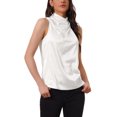 thumbnail image 4 of INSPIRE CHIC Women's Halter Neck Satin Tops Elegant Sleeveless Summer Top, 4 of 4
