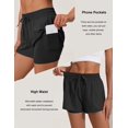thumbnail image 3 of Pantalones cortos deportivos PINSPARK High Rise para mujer negros, 3 of 6