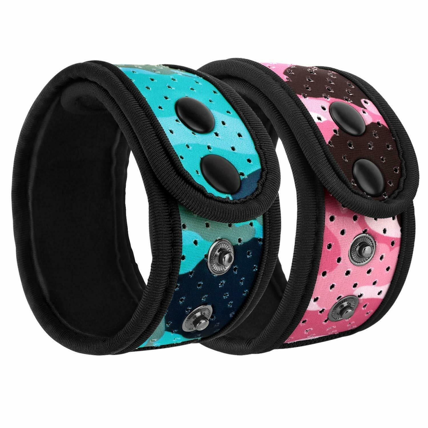 MoKo 2Pack Sweatproof Fitness Tracker Ankle Band Wristband for Fitbit Flex/Alta, Camouflage Blue + Camouflage Pink