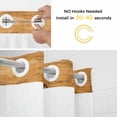 thumbnail image 2 of No Hook Farmhouse Yellow Brown Shower Curtain with Snap in Liner Set, Vintage Wooden Striped Waterproof Fabric Bathroom Curtains with See Through Top Window, Hotel Style Stall 54 x 78 Inch, 2 of 9