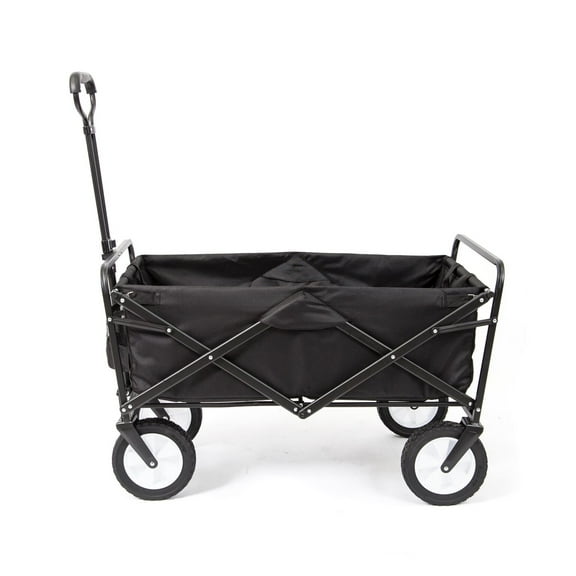 Mac Sports Collapsible Folding Frame Outdoor Garden Utility Wagon Cart, Black