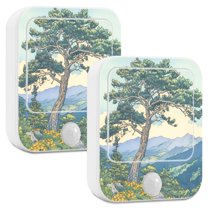 Yayeee 2-Pack Plug in LED Night Lights with Light Sensors Motion Detectors, Beige Mountain