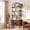Walnut, variant on 71" Tall Arched Bookshelf with Sliding Tambour Doors, Walnut | Mid Century Modern Curved Iron Frame Bookcase, 4-Tier Storage Display Shelving for Living Room/Bedroom/Home Office