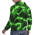 thumbnail image 6 of Kdxio Green Lightning Print Mens Casual Hooded Collar Drawstring Hoodies Pullover Sweatshirts Casual Long Sleeve Shirts-Medium, 6 of 7