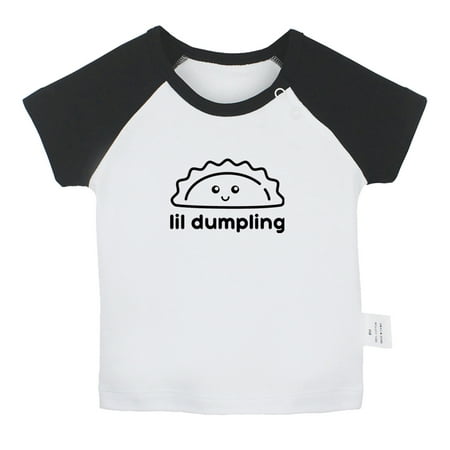

Little Dumpling Wonton Dimsum Bao Funny T shirt For Baby Newborn Babies T-shirts Infant Tops 0-24M Kids Graphic Tees Clothing (Short Black Raglan T-shirt 12-18 Months)