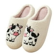 thumbnail image 3 of Gaexia Women's Fuzzy Slippers Cozy Cat Print Open Toe Flat Slides Indoor Home Footwear Comfortable Winter Fall Soft Warm, 3 of 5