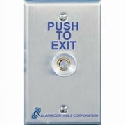 Alarm Controls TS-16 Request-to-Exit Station with Pneumatic Timer, 1/4 Push Button, Single Gang, 430 Stainless Steel