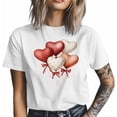 thumbnail image 3 of Camisetas para hombre con estampado de corazón, lazo y globo, de manga corta, informales, con gráficos, 3 of 8