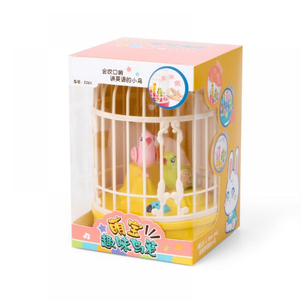 Colors May Vary Haktoys Singing & Chirping Toy Bird in a Cage Sound Activated 