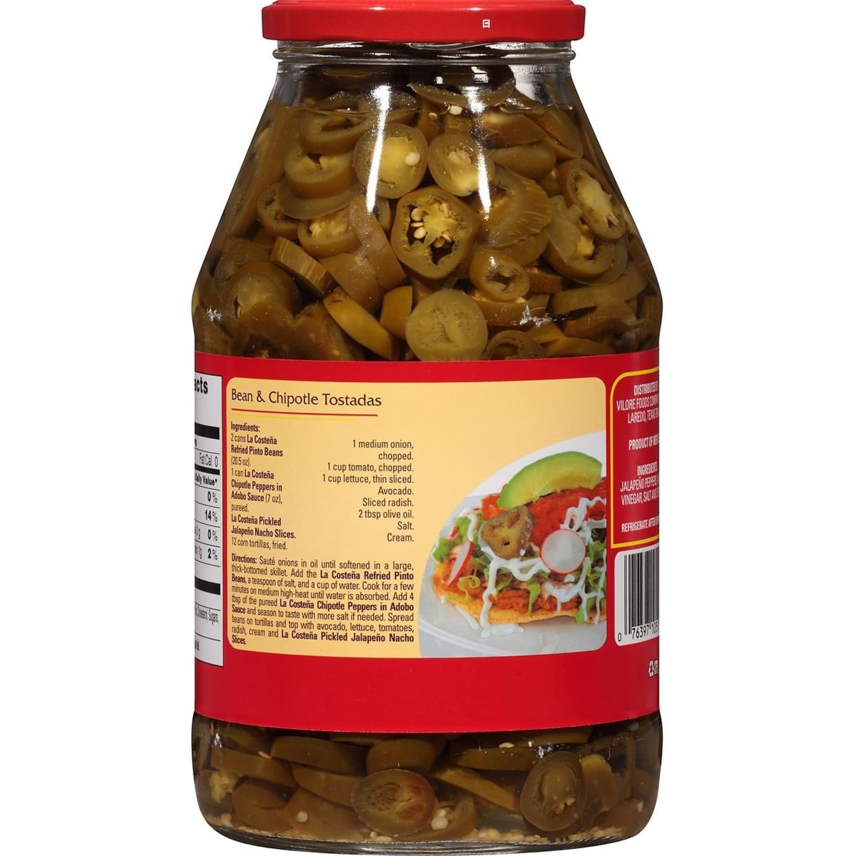 (3 pack) La Costeña Pickled Nacho Jalapeno Slices, 64 oz