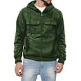 thumbnail image 5 of Momasggi Tactical Hoodies for Men Full Zip Long Sleeve Hooded Sweatshirt Causal Workout Cargo Hoodie Sport Outdoor Winter Jacket with Pockets Army Green L, 5 of 5