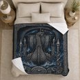 thumbnail image 5 of Norse Viking Longship Knotwork Shields, Cozy Friendship Quote Scene, Warm Flannel Blanket for Living Room and Reading Nook, Art Lovers person's Day Gift, Artistic Home Decor, 5 of 9